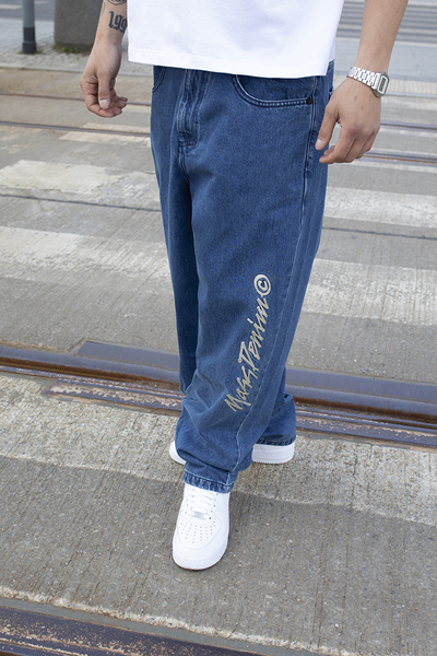 Mass DNM spodnie Jeans Initials Extra Baggy Fit - niebieskie