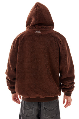 Mass DNM kurtka Patch Teddy Hoody Zip Jacket - brązowa