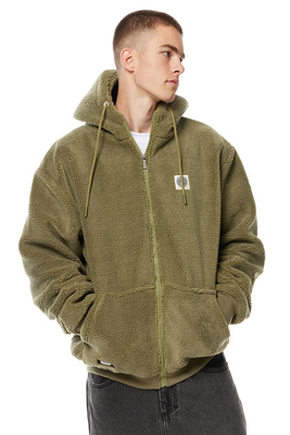 Mass DNM kurtka Patch Teddy Hoody Zip Jacket - khaki