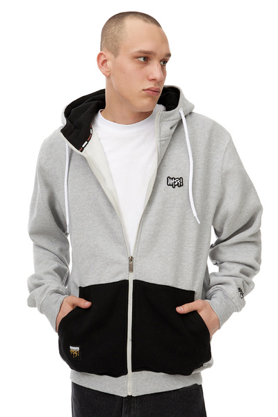 Mass DNM bluza Sweatshirt Signature Patch Zip Hoody - szara