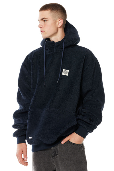 Mass DNM kurtka Patch Teddy Hoody Jacket - granatowa