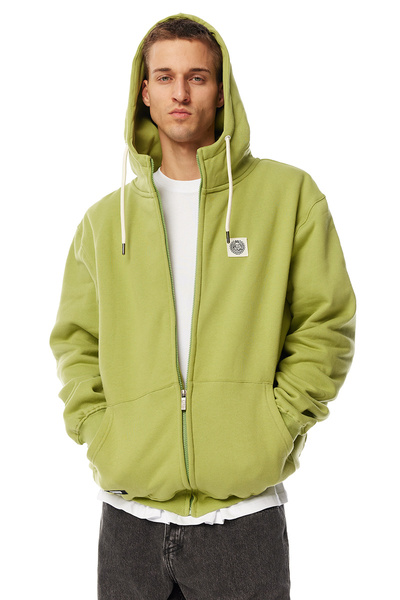 Mass DNM bluza Sweatshirt Patch Zip Hoody - oliwkowa