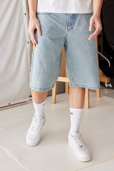 Mass DNM szorty Slang Jeans Shorts baggy fit - jasnoniebieskie