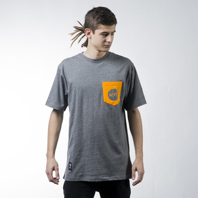 Mass Denim t-shirt koszulka Pocket Signature dark heather grey