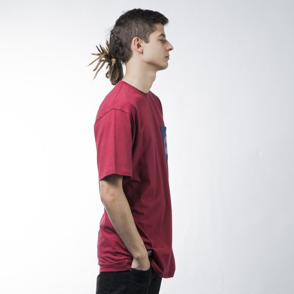 Mass Denim t-shirt koszulka Pocket Signature claret