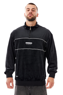 Mass DNM bluza Sweatshirt Classic Cut Velour Half Zip - czarna