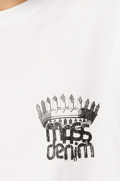 Mass Denim Koszulka Crown T-shirt biała