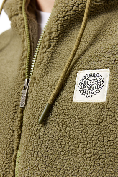 Mass DNM kurtka Patch Teddy Hoody Zip Jacket - khaki