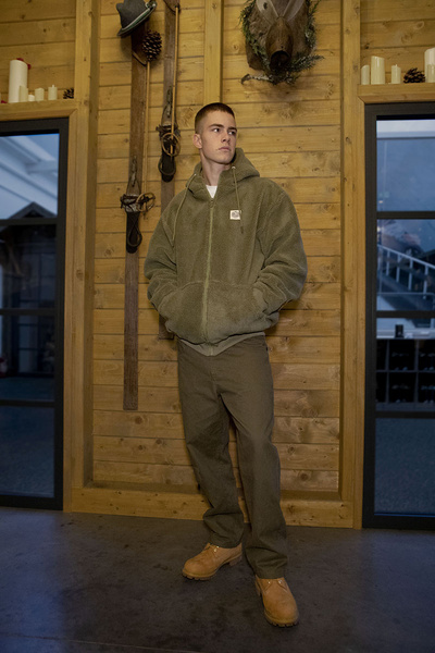 Mass DNM kurtka Patch Teddy Hoody Zip Jacket - khaki