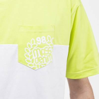 Mass Denim koszulka t-shirt Pocket Base white / toxic green