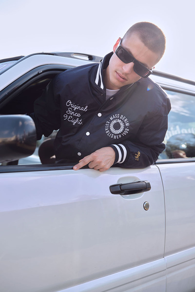 Mass DNM kurtka zimowa Elementary Satin Jacket - granatowa