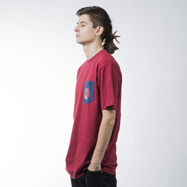 Mass Denim t-shirt koszulka Pocket Signature claret