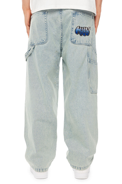 Mass DNM spodnie Wall Jeans Extra baggy Fit - jasnoniebieskie
