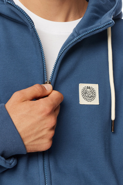 Mass DNM bluza Sweatshirt Patch Zip Hoody - stalowa