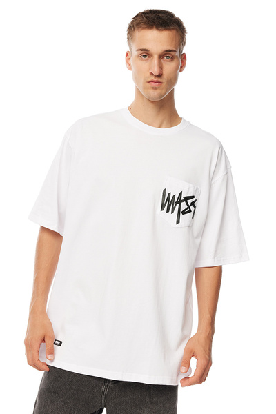 Mass Denim Pocket sign T-shirt biała