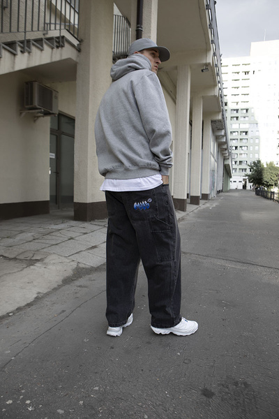 Mass DNM spodnie Wall Jeans Extra baggy Fit - czarne