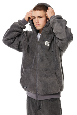 Mass DNM kurtka Patch Teddy Hoody Zip Jacket - szara
