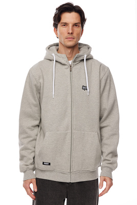 Mass DNM bluza Sweatshirt Signature Patch Zip Hoody - szara