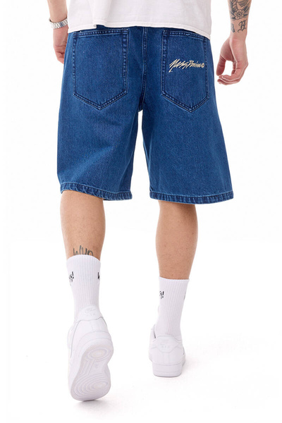 Mass DNM szorty Initials Jeans Shorts loose fit - niebieskie