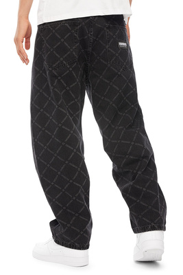 Mass DNM spodnie Monogram Jeans Extra baggy Fit - czarne