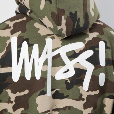 Mass DNM bluza Sweatshirt Hoody Half Zip Signature - woodland camo