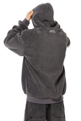 Mass DNM kurtka Patch Teddy Hoody Zip Jacket - szara