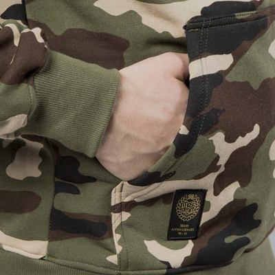Mass DNM bluza Sweatshirt Hoody Half Zip Signature - woodland camo