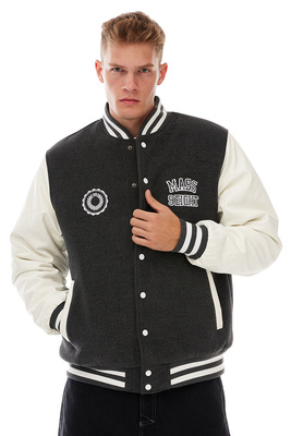 Mass DNM kurtka Jacket Athletic Baseball - ciemnoszara