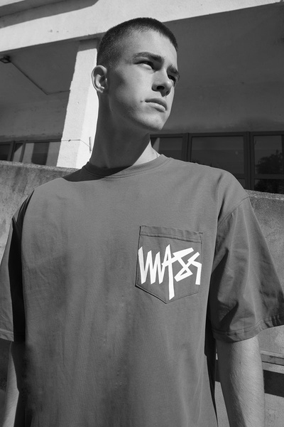 Mass Denim Pocket sign T-shirt oliwkowa