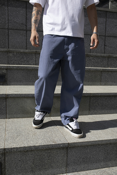Mass DNM spodnie Pants Slang Baggy Fit - stalowe