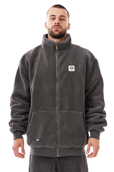 Mass DNM kurtka Patch Teddy Zip Jacket - szara