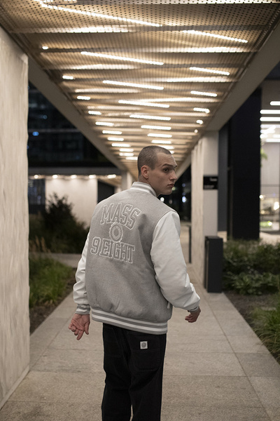 Mass DNM kurtka Jacket Athletic Baseball - jasnoszara