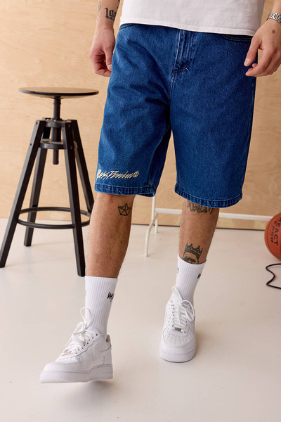 Mass DNM szorty Initials Jeans Shorts loose fit - niebieskie