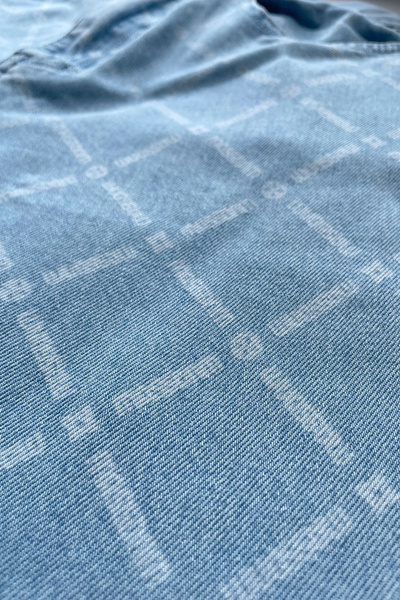 Mass DNM spodnie Monogram Jeans Extra baggy Fit - jasnoniebieskie