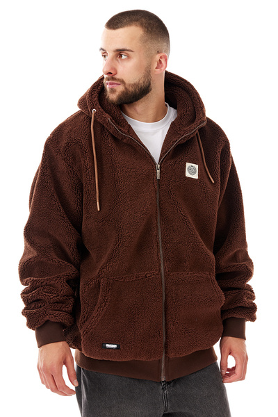Mass DNM kurtka Patch Teddy Hoody Zip Jacket - brązowa