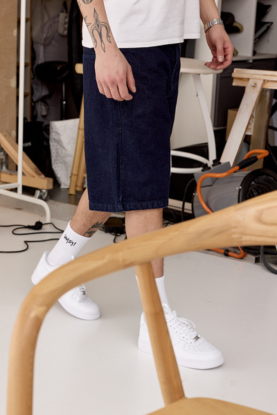 Mass DNM szorty Casual Jeans Shorts loose fit - granatowe