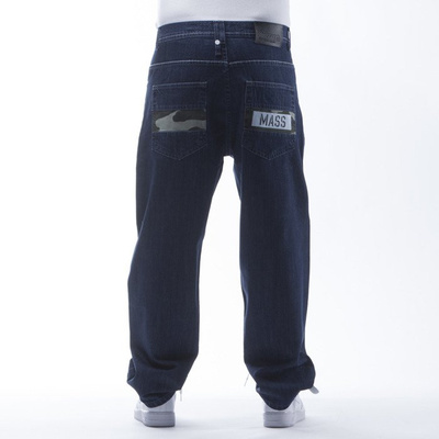 Mass Denim spodnie Jeans Battle baggy fit dark blue