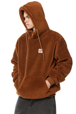 Mass DNM kurtka Patch Teddy Hoody Jacket - brązowa