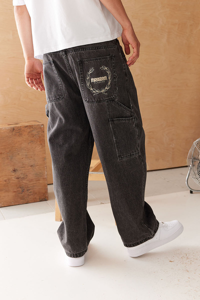 Mass DNM spodnie Crown Jeans Extra baggy Fit - czarne