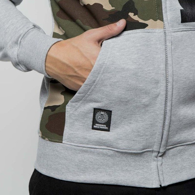 Mass DNM bluza Sweatshirt Hoody Zip Half Camo - light heather grey