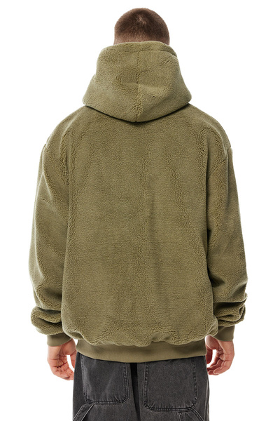 Mass DNM kurtka Patch Teddy Hoody Zip Jacket - khaki