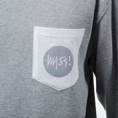 Mass Denim sweatshirt bluza Pocket Signature crewneck light heather grey 