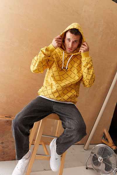 Mass DNM bluza Sweatshirt Monogram Hoody żółta