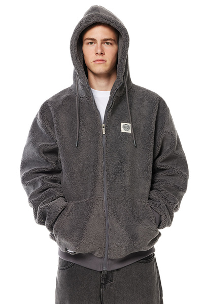 Mass DNM kurtka Patch Teddy Hoody Zip Jacket - szara