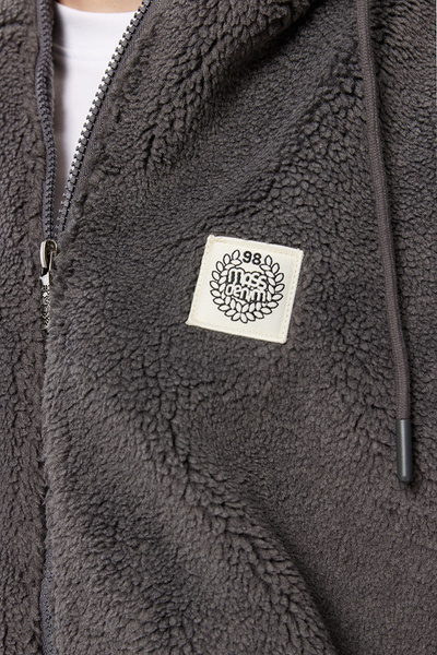 Mass DNM kurtka Patch Teddy Hoody Zip Jacket - szara