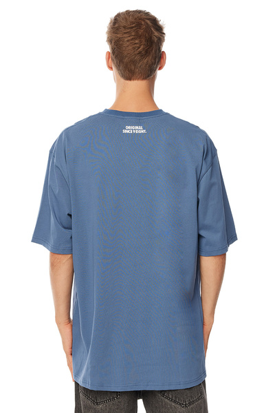 Mass Denim Pocket sign T-shirt stalowa