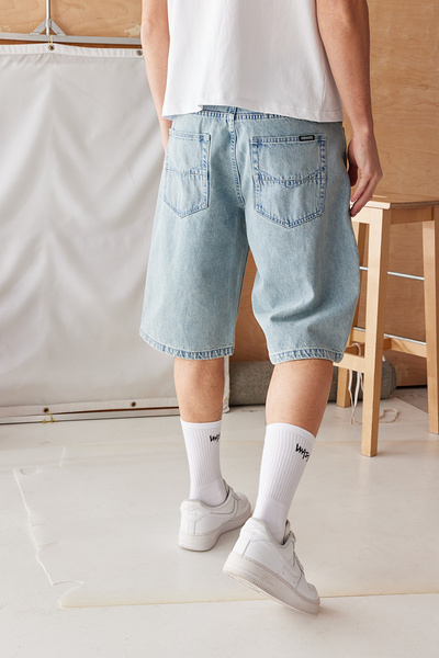 Mass DNM szorty Slang Jeans Shorts baggy fit - jasnoniebieskie