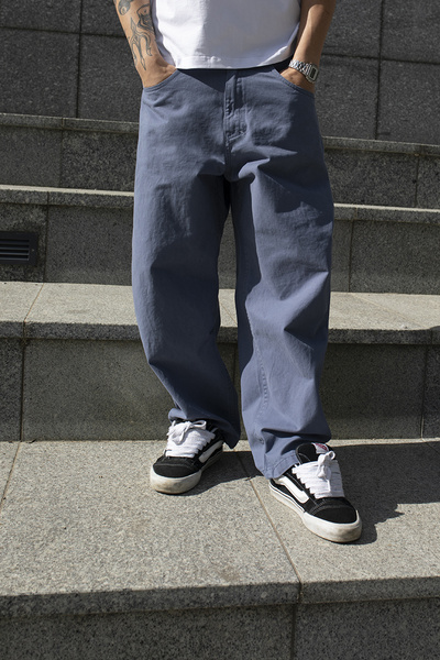 Mass DNM spodnie Pants Slang Baggy Fit - stalowe