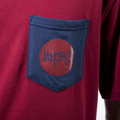 Mass Denim t-shirt koszulka Pocket Signature claret
