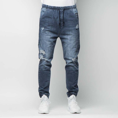 Mass DNM spodnie Street Sign Joggers Jeans Trap Fit - distressed denim